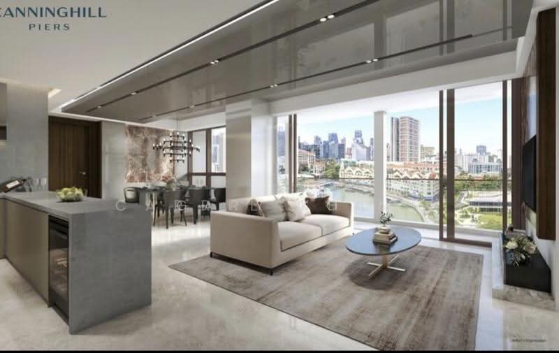 CanningHill Piers, 177 River Valley Road, City Hall / Clarke Quay, 2 Bedrooms, 732 sqft, Condominium For Rent, by Gary Koh, 500295139 - Living Room - PropertyGuru.com.sg