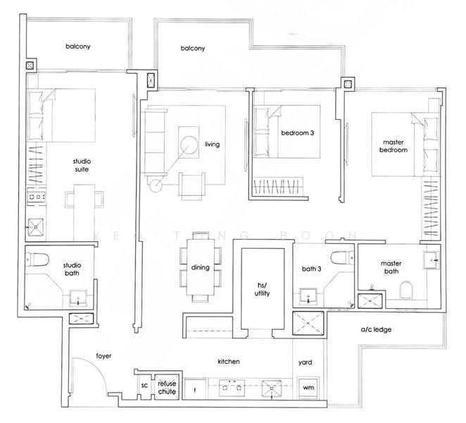Heron Bay, 61 Upper Serangoon View, Hougang / Punggol / Sengkang, 3 Bedrooms, 1,227 sqft, Condominium For Sale, by Yeo Tong Boon, 500295333 - PropertyGuru.com.sg