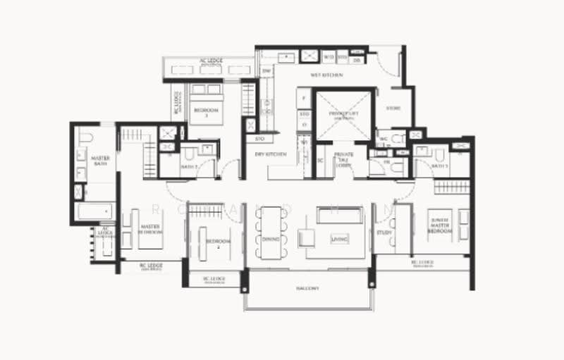 The Serra Residences, 7 Bassein Road, Newton / Novena, 4 Bedrooms, 1,528 sqft, Condominium For Sale, by Roland Han, 500295630 - PropertyGuru.com.sg