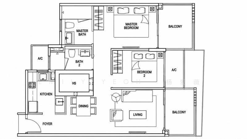 Nin Residence, 85 Pheng Geck Avenue, Macpherson / Potong Pasir, 2 Bedrooms, 850 sqft, Condominium For Rent, by Emily Yeoh  杨爱薇, 500296183 - PropertyGuru.com.sg