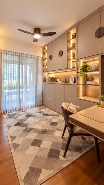 OLA Residences @ Mountbatten, 839 Mountbatten Road, East Coast / Marine Parade, 3 Bedrooms, 1,916 sqft, Condominium For Rent, by Lissa Teo, 500296371 - Bedroom 3 with Murphy bed and balcony - PropertyGuru.com.sg