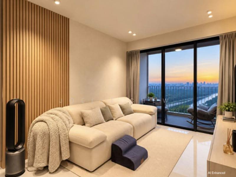 Riverfront Residences, 55 Hougang Avenue 7, Hougang / Punggol / Sengkang, 1 Bedroom, 517 sqft, Condominium For Sale, by Joelle Chew, 500296408 - Living Room - PropertyGuru.com.sg