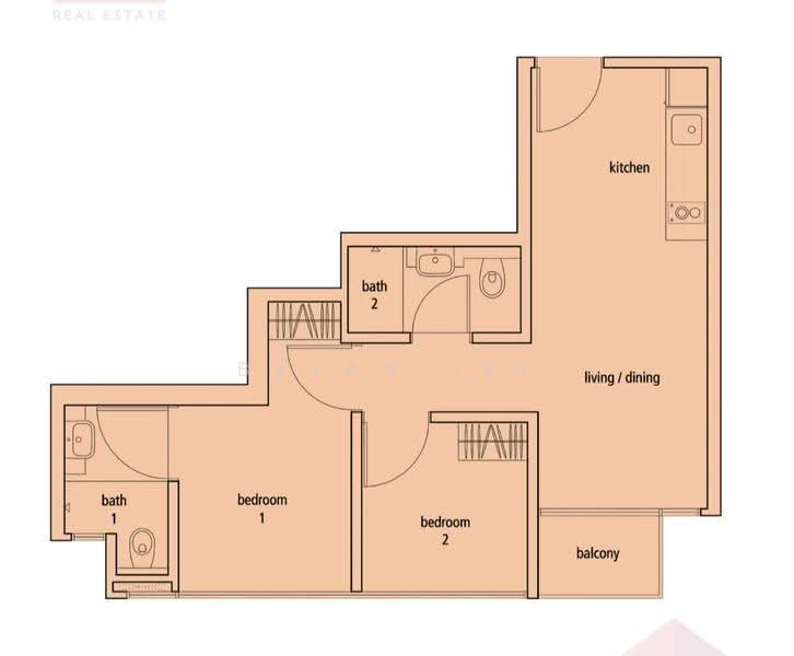 The Centren, 1 Lorong 27 Geylang, Eunos / Geylang / Paya Lebar, 2 Bedrooms, 549 sqft, Apartment For Sale, by Bryan Yee, 500297376 - PropertyGuru.com.sg