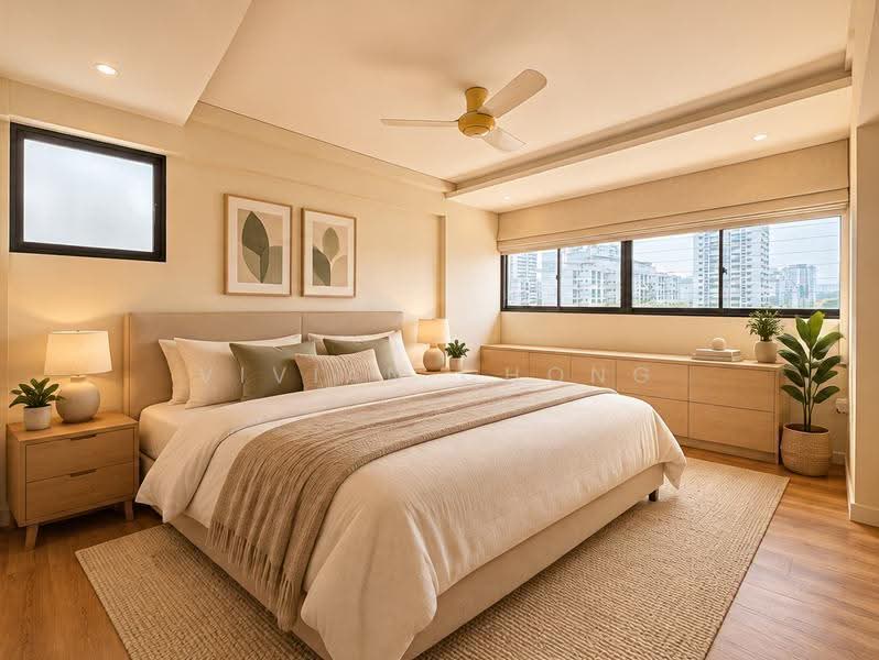 13 Marine Terrace, 13 Marine Terrace, East Coast / Marine Parade, 3 Bedrooms, 1,356 sqft, HDB Flat For Sale, by Vivian Chong, 500297534 - Master bedroom with furnishing - PropertyGuru.com.sg