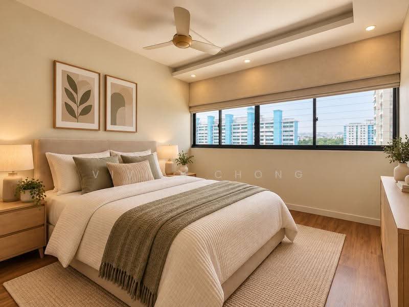 13 Marine Terrace, 13 Marine Terrace, East Coast / Marine Parade, 3 Bedrooms, 1,356 sqft, HDB Flat For Sale, by Vivian Chong, 500297534 - Bedroom 2 with furnishing - PropertyGuru.com.sg