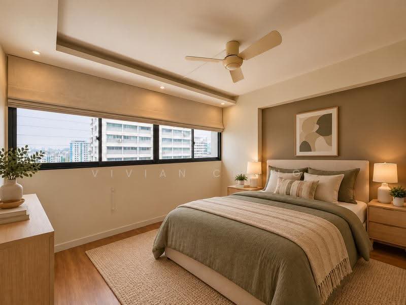 13 Marine Terrace, 13 Marine Terrace, East Coast / Marine Parade, 3 Bedrooms, 1,356 sqft, HDB Flat For Sale, by Vivian Chong, 500297534 - Bedroom 3 with furnishing - PropertyGuru.com.sg