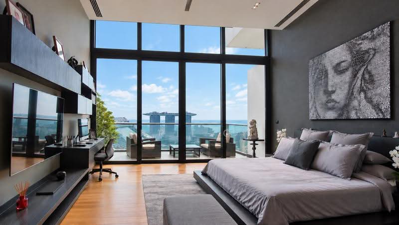 Master Bedroom with soaring high ceiling
