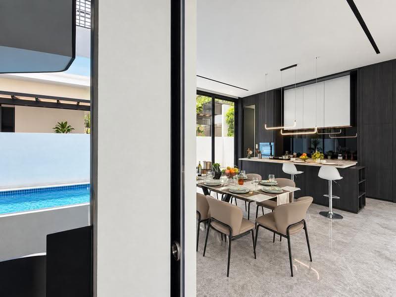 Brand New 3-Storey FH Detached W Basement | 7+1 B’rms | Gym, Steam Rm, Pool & Lift, Holland/ Mt Sinai/ Grove Dr/ Jln Kebaya, Tanglin / Holland / Bukit Timah, 7 Bedrooms, 10,200 sqft, Detached House For Sale, by Wil Ng, 500298590 - Dining Room - PropertyGuru.com.sg