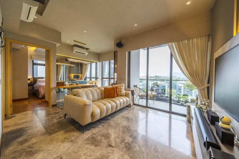 RARE Top Floor. UNBLOCKED GCB Views. $150k Designer Reno, Tanglin / Holland / Bukit Timah, 2 Bedrooms, 721 sqft, Apartment For Sale, by Jaeson Lin 林暉盛, 500298842 - Living Room - PropertyGuru.com.sg