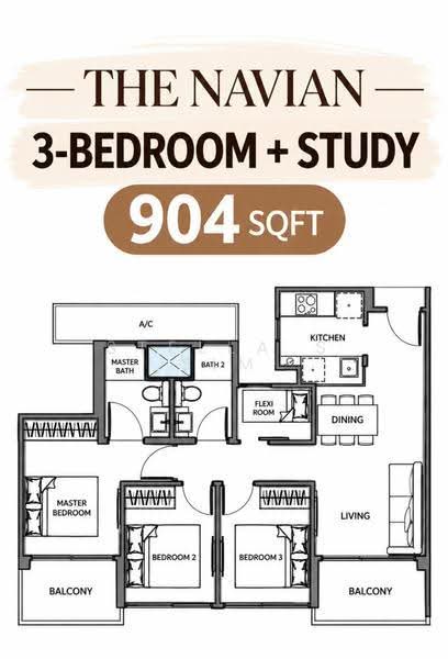 The Navian, Jalan Eunos, Eunos / Geylang / Paya Lebar, 3 Bedrooms, 904 sqft, Condominium For Sale, by Stella S Sim, 500300122 - PropertyGuru.com.sg