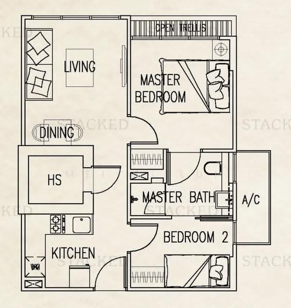 Naung Residence, 1 Jalan Naung, Hougang / Punggol / Sengkang, 2 Bedrooms, 538 sqft, Apartment For Sale, by Mei-Ci Lui, 500302476 - PropertyGuru.com.sg
