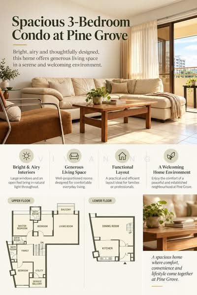 Pine Grove, 1N Pine Grove, Clementi Park / Upper Bukit Timah, 3 Bedrooms, 1,668 sqft, Condominium For Rent, by Vivian Ng, 500304961 - Living Room - PropertyGuru.com.sg