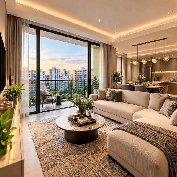New 3 Bedroom Condo at Hougang Central, Hougang / Punggol / Sengkang, 3 Bedrooms, 947 sqft, Condominium For Sale, by Alvin Yeo, 500307147 - Living Room - PropertyGuru.com.sg