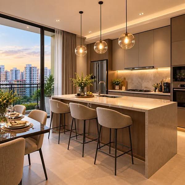 New 3 Bedroom Condo at Hougang Central, Hougang / Punggol / Sengkang, 3 Bedrooms, 947 sqft, Condominium For Sale, by Alvin Yeo, 500307147 - Kitchen - PropertyGuru.com.sg