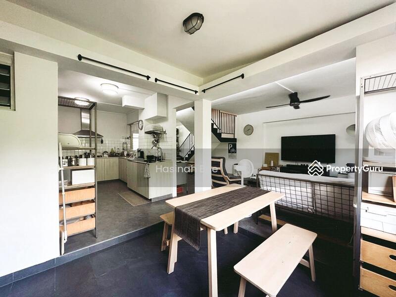 Dining area overlooking kitchen/ balcony