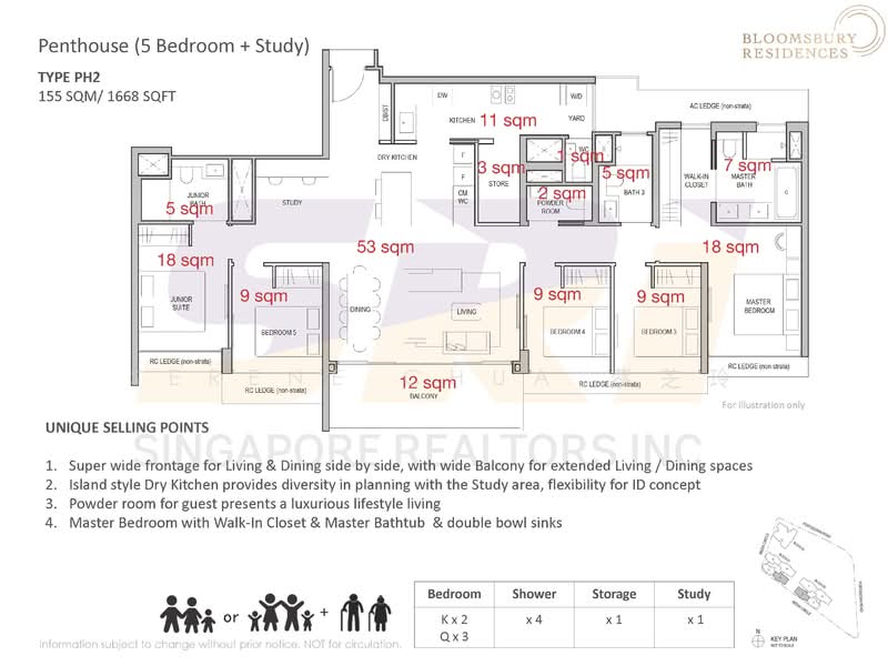 Bloomsbury Residences, 61 Media Circle, 5 Bedrooms, 1,668 sqft, Apartment For Sale, by Serene Chua 蔡芝玲, 60021563 - PropertyGuru.com.sg