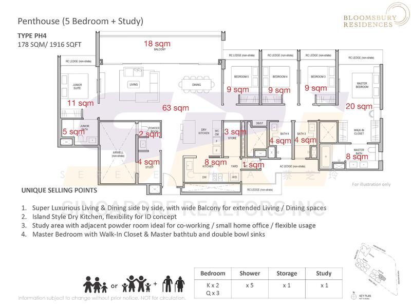 Bloomsbury Residences, 61 Media Circle, 5 Bedrooms, 1,668 sqft, Apartment For Sale, by Serene Chua 蔡芝玲, 60021563 - PropertyGuru.com.sg