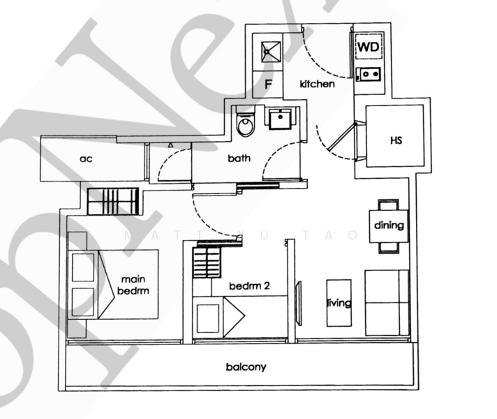 Primedge @ Geylang, 45 Lorong 34 Geylang, Eunos / Geylang / Paya Lebar, 2 Bedrooms, 527 sqft, Condominium For Rent, by Matt Xu Tao, 60033221 - PropertyGuru.com.sg