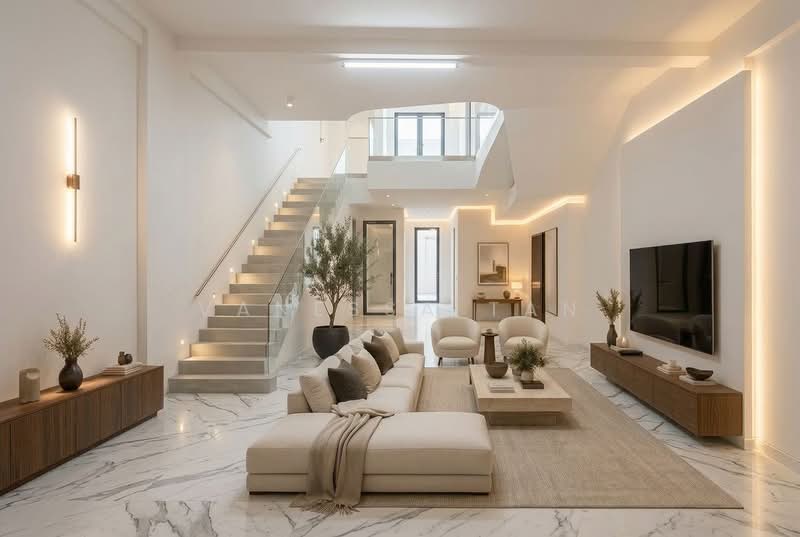 Rare 6,800sf Inter-Terrace in D16 | 5 Beds All Ensuite | 3 Living Areas, Upper East Coast, Simpang Bedok, Tanah Merah MRT, Limau estate, Jalan Tanjong, Jalan Angin Laut, Tanah Merah Kechil Road, Jalan Limau Kasturi, Sea Breeze Avenue, Jalan Limau Nipis, Sea Breeze Road, Jalan Keris, Jalan Buloh Perindu, and Jalan Sayang, Bedok / Upper East Coast, 5 Bedrooms, 6,800 sqft, Terraced House For Sale, by Vanessa Tan, 60034583 - Living Room - PropertyGuru.com.sg