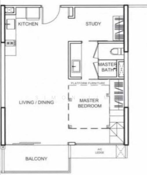 Master Bedroom is enclosed and there is no platform