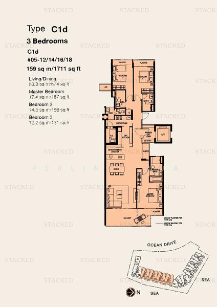 The Azure, 201 Ocean Drive, Harbourfront / Telok Blangah, 3 Bedrooms, 1,711 sqft, Condominium For Rent, by Perline Chua, 60045232 - PropertyGuru.com.sg