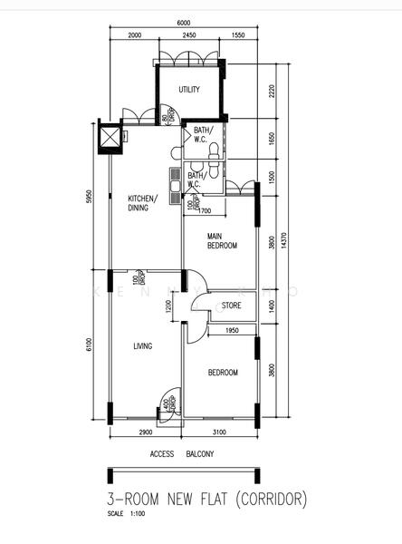 424 Ang Mo Kio Avenue 3, 424 Ang Mo Kio Avenue 3, 3 Bedrooms, 786 sqft, HDB Flat For Rent, by Kenny Kho, 60048419 - PropertyGuru.com.sg