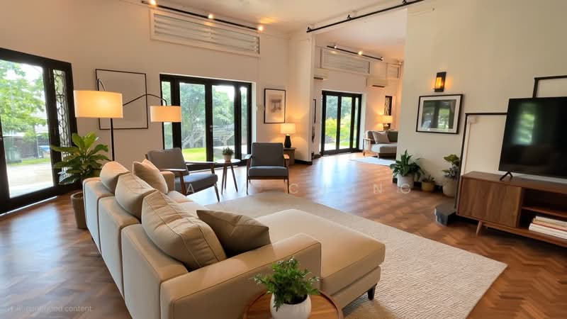 Renovated Black & White GCB on Olive Road, , 6 Bedrooms, 9,000 sqft, Good Class Bungalow For Rent, by Diana Chong, 60052261 - Living Room - PropertyGuru.com.sg