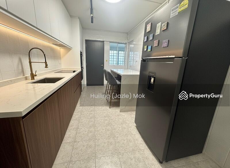 3D illustration of kitchen with island
