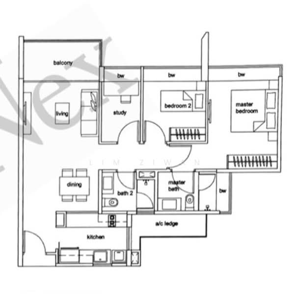 Hundred Trees, , 2 Bedrooms, 915 sqft, Condominium For Rent, by Lim Ziwan, 60059117 - PropertyGuru.com.sg