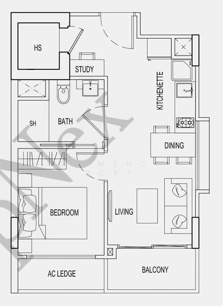 Parc Rosewood, 71 Rosewood Drive, 1 Bedroom, 431 sqft, Condominium For Rent, by Clemence Boey, 60063409 - PropertyGuru.com.sg