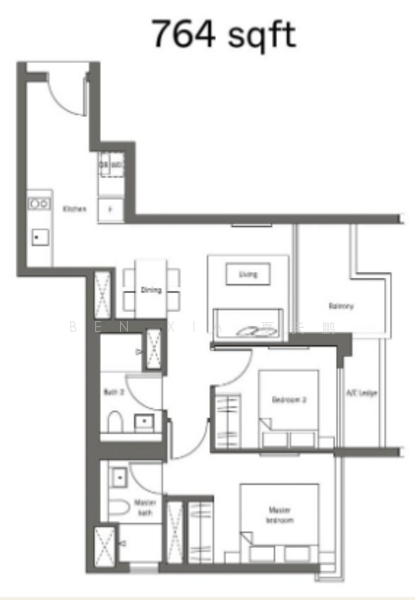 Principal Garden, 97 Prince Charles Crescent, 2 Bedrooms, 764 sqft, Condominium For Rent, by Ben XIA 夏天鹏, 60065749 - PropertyGuru.com.sg