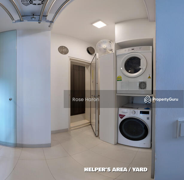 Utility area featuring a helper's room (bomb shelter) and designated space for helpers' personal use