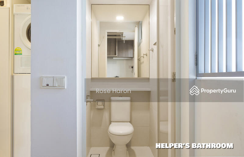 Helper's shower and toilet at the utility area.