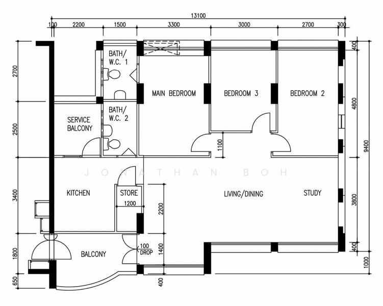 Study used as 4th bedroom
