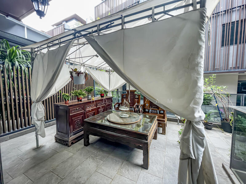 Outdoor Balcony With Movable Canopy