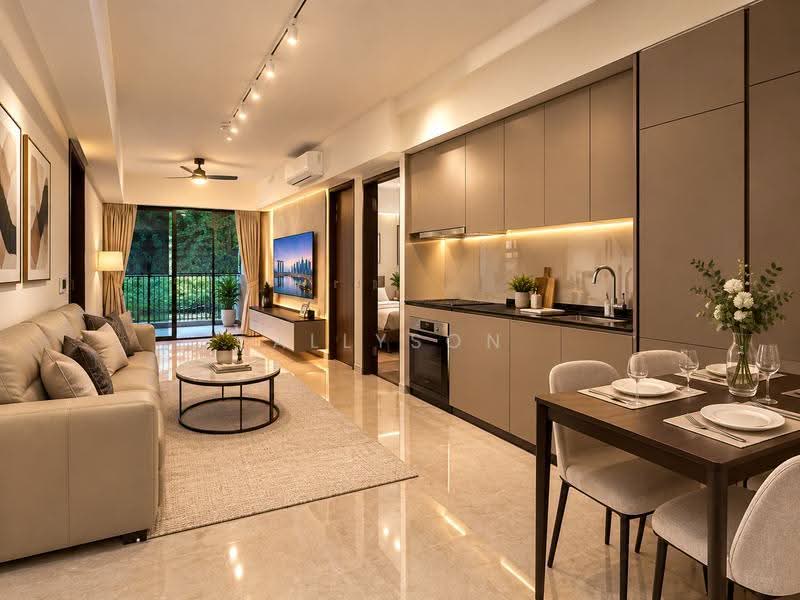 Royalgreen, 2 Anamalai Avenue, Tanglin / Holland / Bukit Timah, 2 Bedrooms, 667 sqft, Condominium For Rent, by Allyson Ong, 60087196 - Living Room - For illustration only - PropertyGuru.com.sg