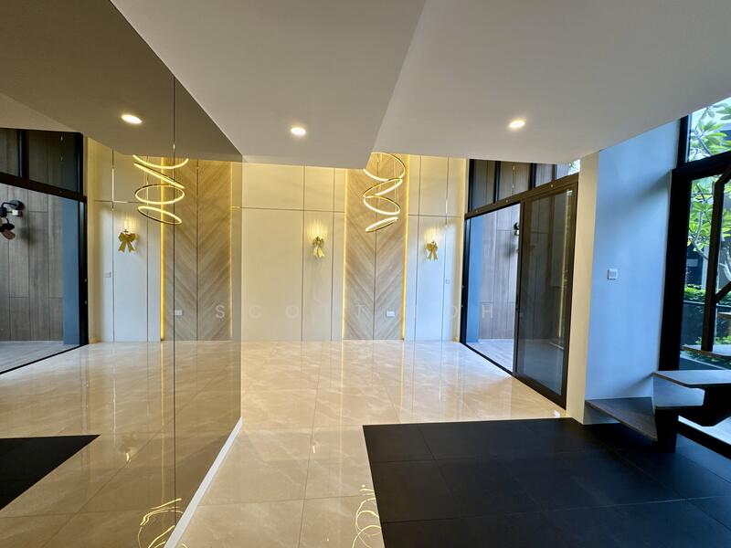 Walkway opening up to living room