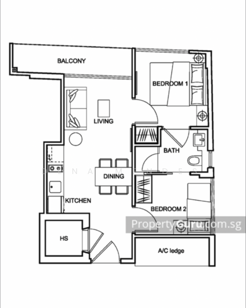 Centra Loft, 3 Lorong 35 Geylang, 2 Bedrooms, 484 sqft, Condominium For Rent, by Dena Mendes, 60096238 - PropertyGuru.com.sg