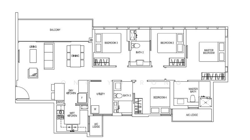Sims Urban Oasis, 16 Sims Drive, 4 Bedrooms, 1,206 sqft, Condominium For Rent, by Ong Yu Rong, 60101502 - PropertyGuru.com.sg