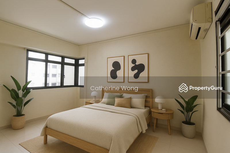 furnished master bedroom