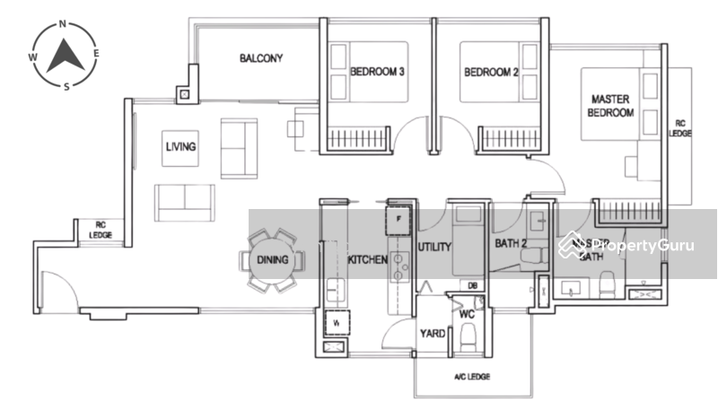 Spacious, North-South Facing. Bright & Windy!