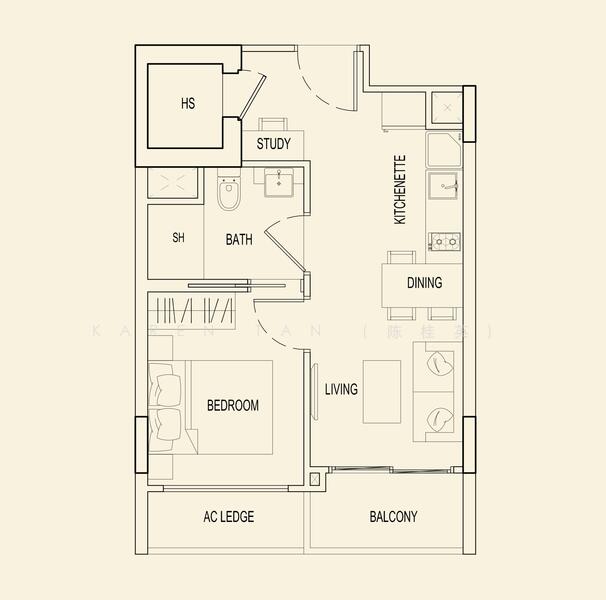 Parc Rosewood, 95 Rosewood Drive, 1 Bedroom, 431 sqft, Condominium For Rent, by Karen Tan (陈桂英), 60114432 - PropertyGuru.com.sg