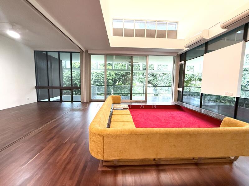 Living room and study area