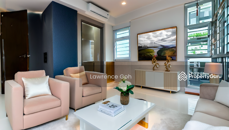 Virtual staged living room