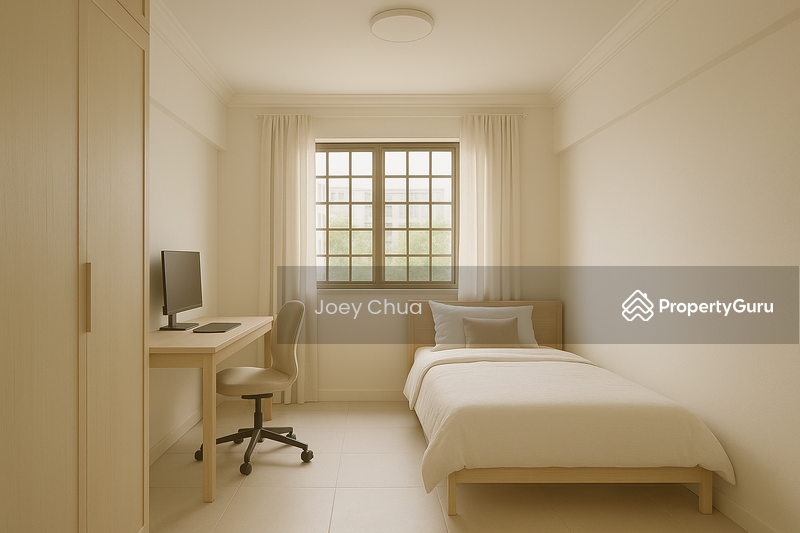 Bedroom (decluttered & virtually staged)