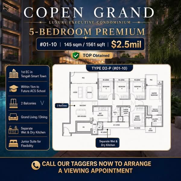 Copen Grand, Tengah Garden Walk, 5 Bedrooms, 1,561 sqft, Executive Condominium For Sale, by Vivien Lim, 60124334 - PropertyGuru.com.sg