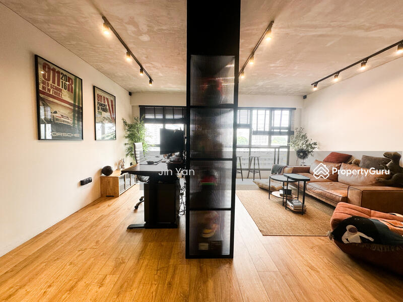 Living room and working area