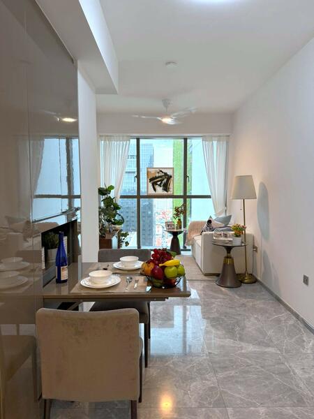 View of Living Room from Dining Area