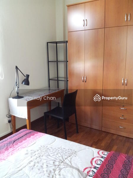 Desk and wardrobe in the room