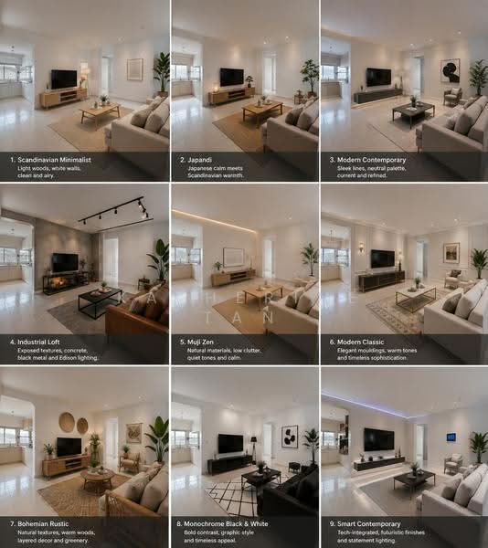 181 Bishan Street 13, 181 Bishan Street 13, Ang Mo Kio / Bishan / Thomson, 3 Bedrooms, 1,109 sqft, HDB Flat For Sale, by Katherine Tan, 60137230 - AI generated reno ideals for Living Room - PropertyGuru.com.sg
